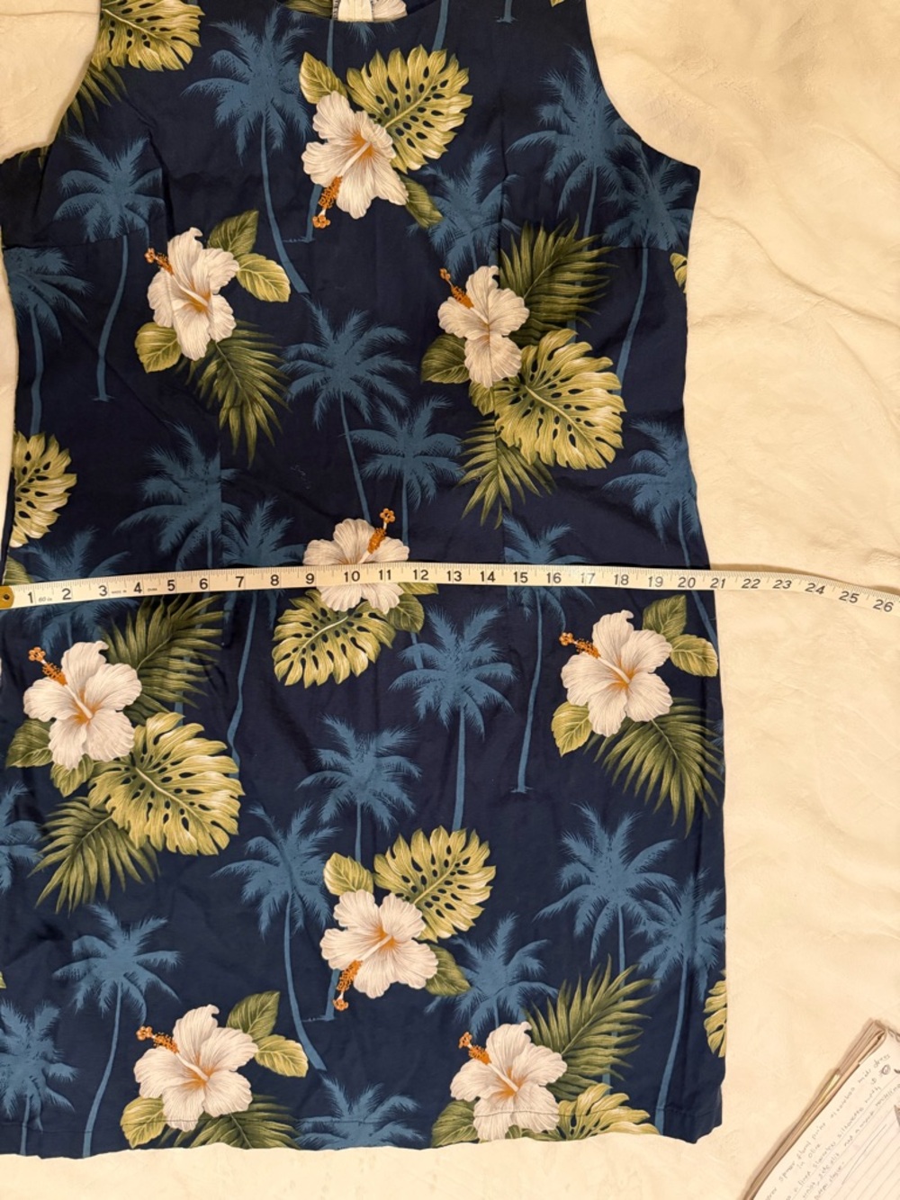 Pacific Legend Apparel Short Sleeveless Navy Hawaiian Dress - Picture 10 of 10